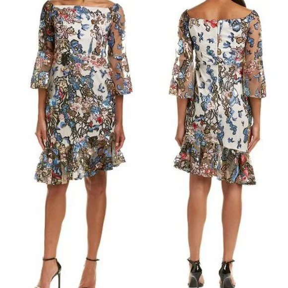 Alexia Admor Sequin Embroidered Dress 12 NWT